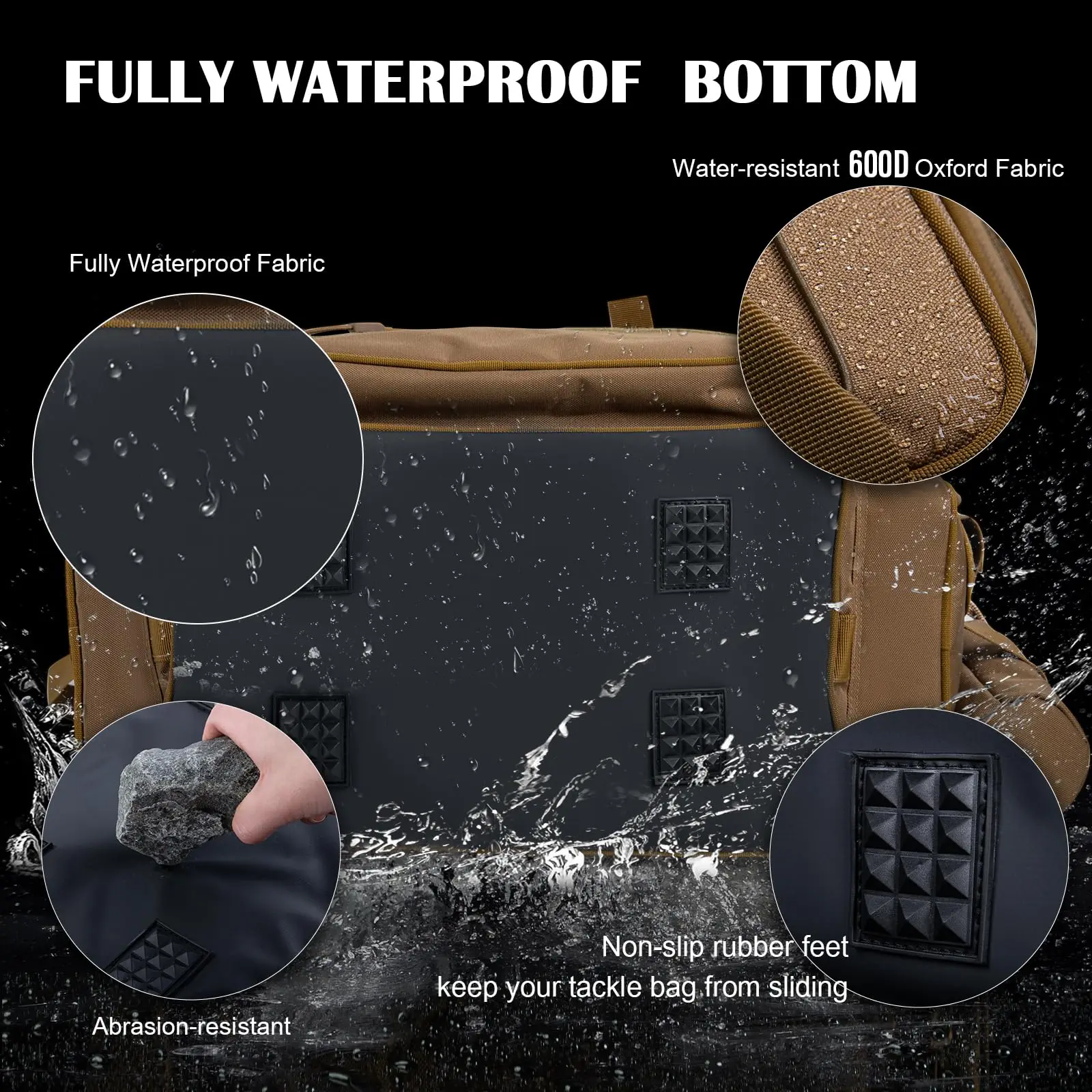 Bolsa de pesca ligera Goture con fondo duro impermeable y Oxford 600D - imagen 2