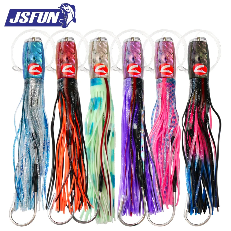JSFUN señuelo pulpo gigante multicolor para agua salada