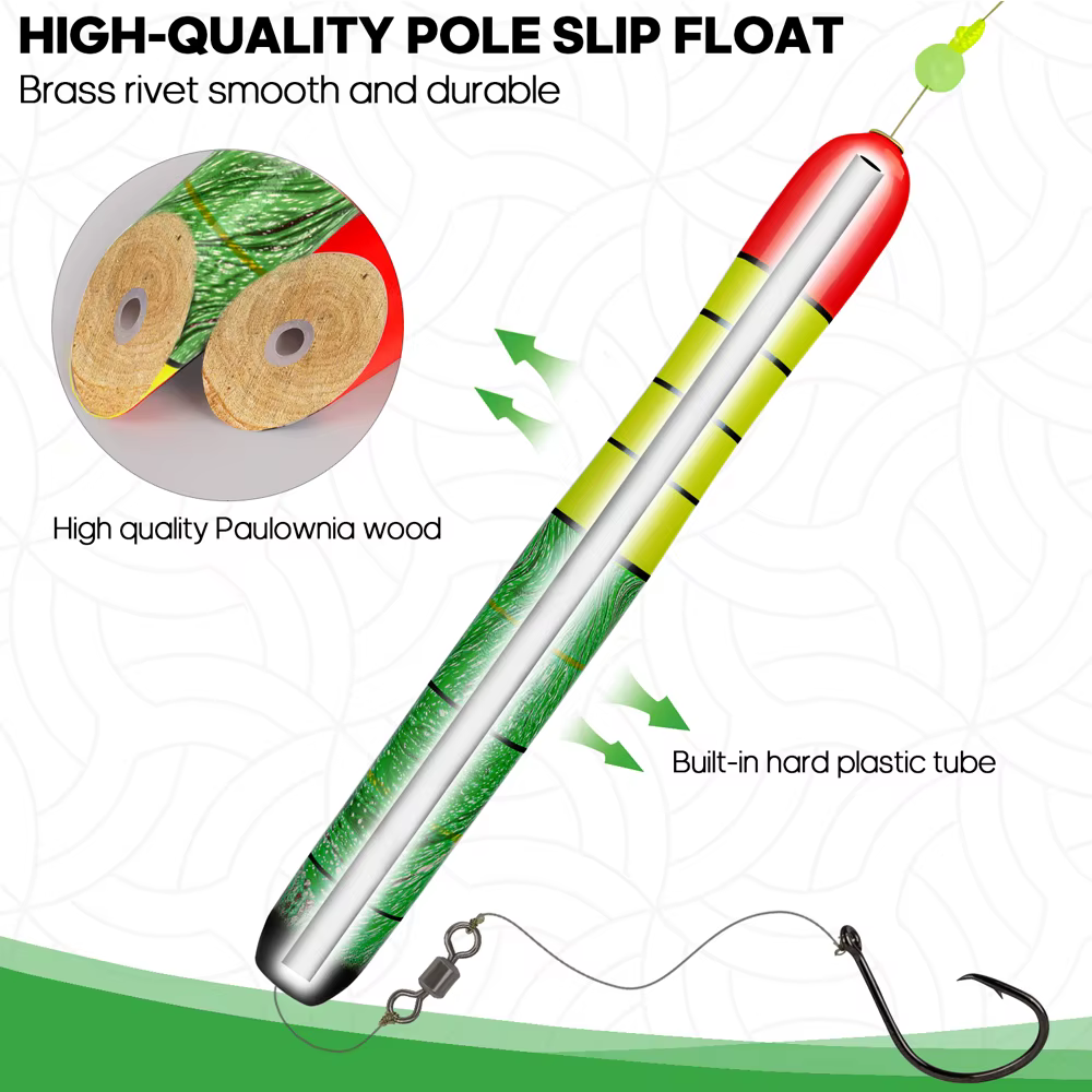 THKFISH Flotadores balsa deslizantes para bagre y carpa 7-12 pulgadas - imagen 3