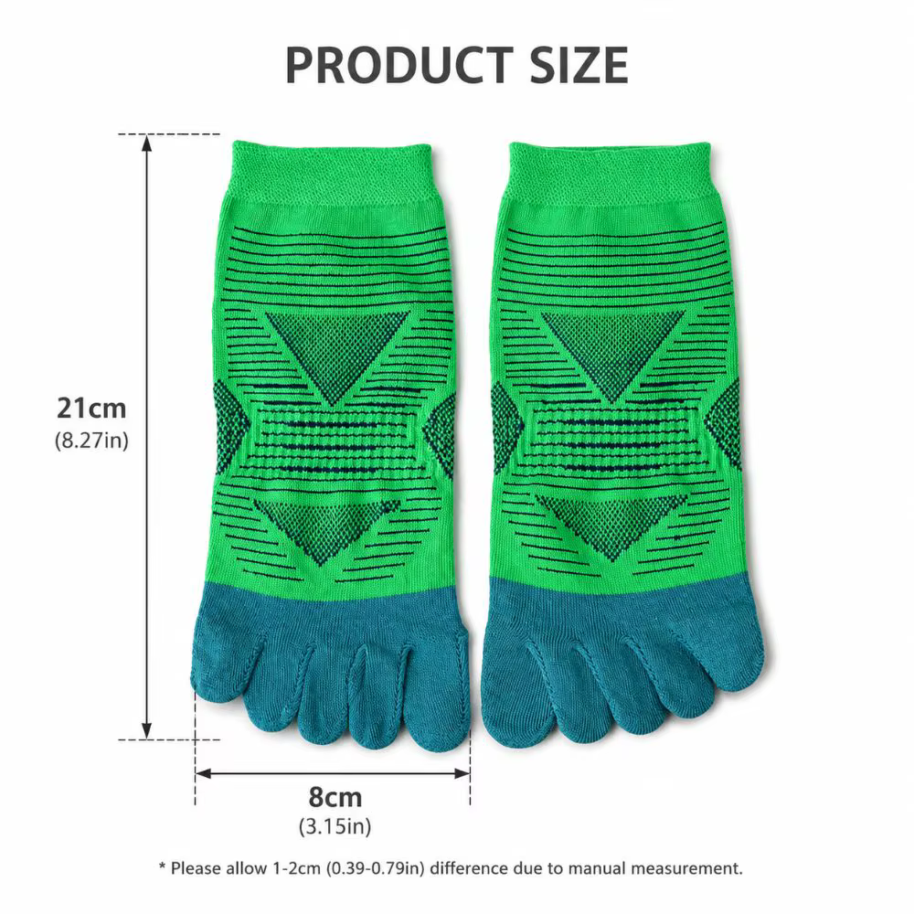 Calcetines deportivos de cinco dedos con diseño ergonómico