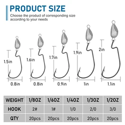 Kit Jig Head con Anzuelos y Vinilos – Cebo Blando para Pesca Deportiva