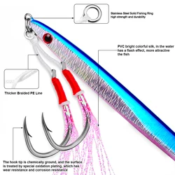 Anzuelos Jigging Lento dobles de acero carbono con púas Proberos Plumas