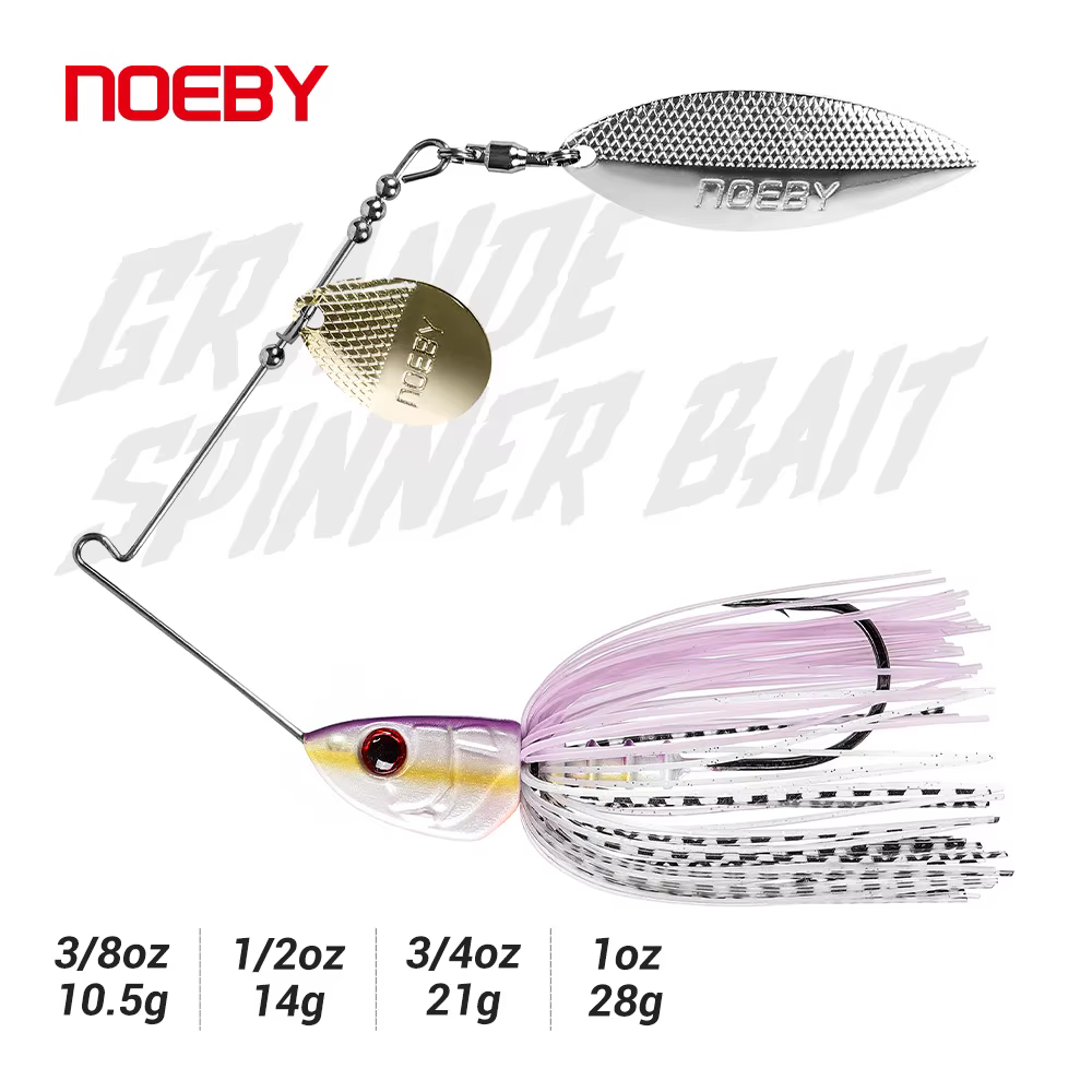 NOEBY Spinnerbait Bass – Double Willow Blade Spoon con Needle Swim