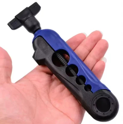 Enrollador de línea portátil ajustable azul y negro para spinning - imagen 4
