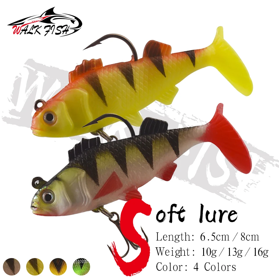 WALK FISH Señuelo blando Jig Head cola en T para lucio y lubina - imagen 5