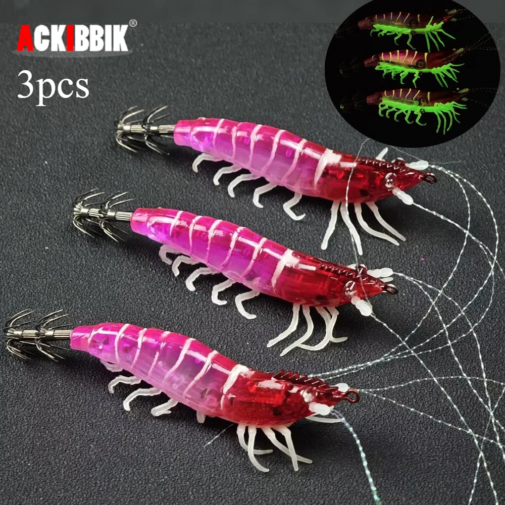 Cebo jig de camarón luminoso para pesca en el mar - imagen 4