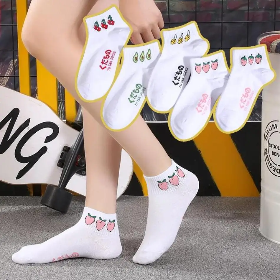 Calcetines Harajuku Mujer con Hamburguesas, Frutas y Dibujos Animados - imagen 3