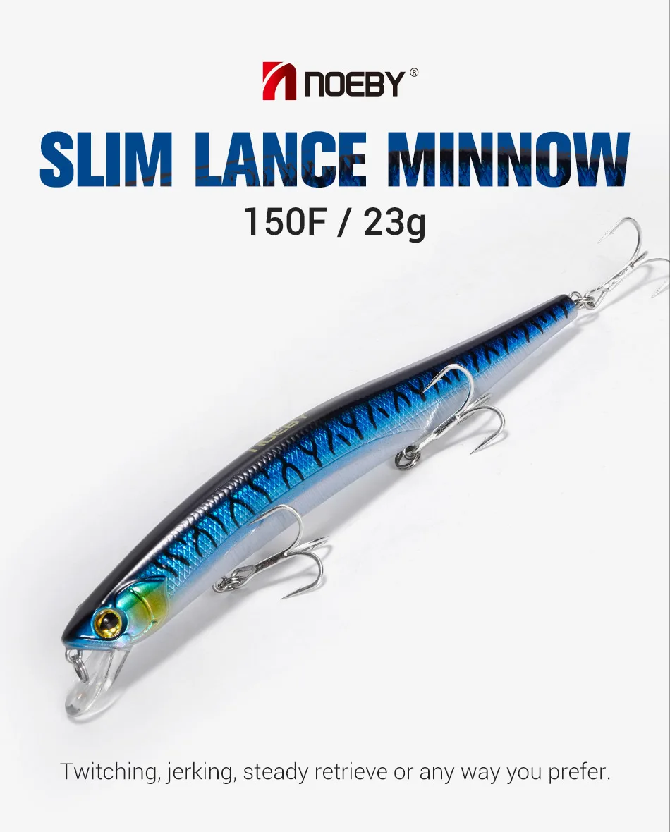 Vista general del señuelo Noeby Slim Minnow 150mm