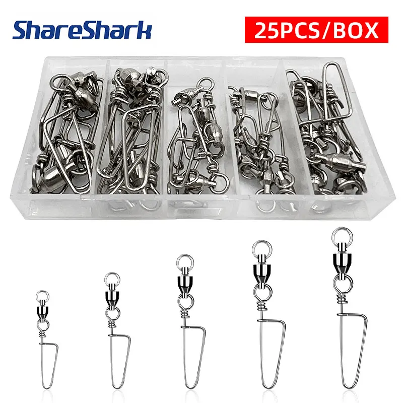 ShareShark giratorios de pesca con rodamientos acero inoxidable