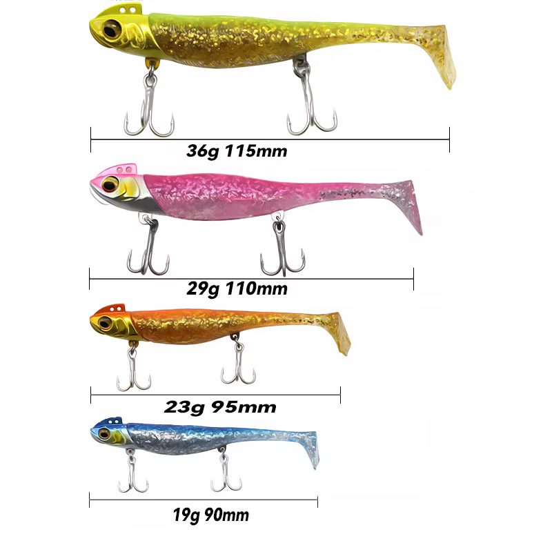 Bazooka Señuelos de pesca con cola en T - imagen 4