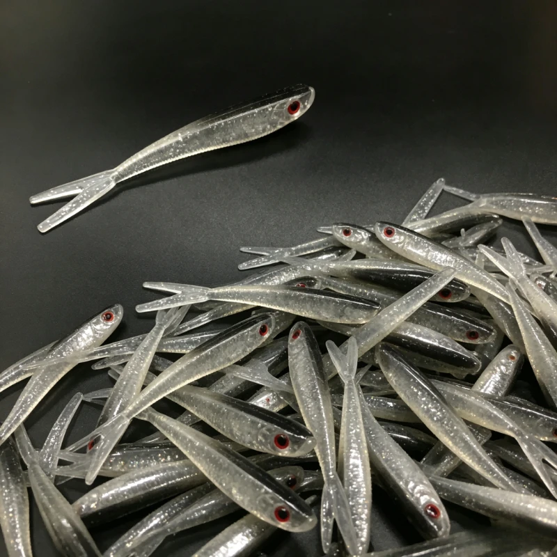 Swimbait minnow cola dividida perfumado con ojo 3D plateado - imagen 3