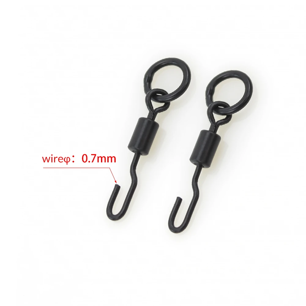 Esmerillones para pesca de carpa con anilla sólida y mosquetones - imagen 2
