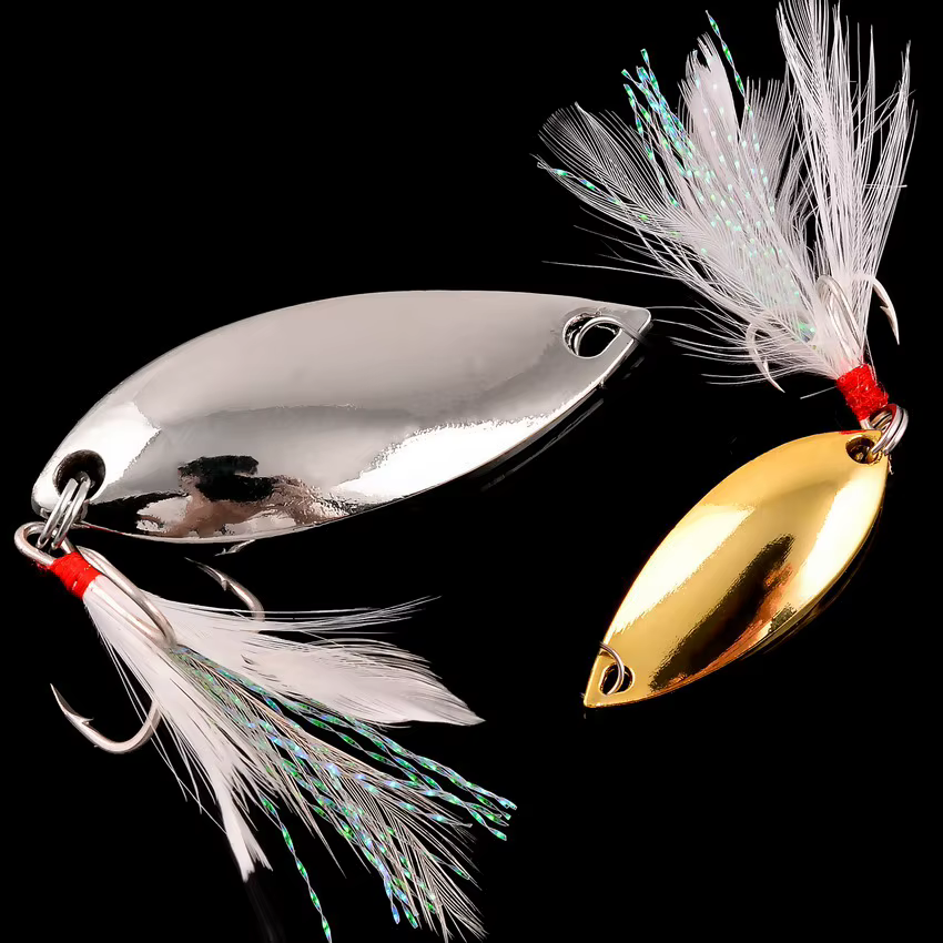 Cucharas Giratorias Trucha – Dorado y Plateado - imagen 4