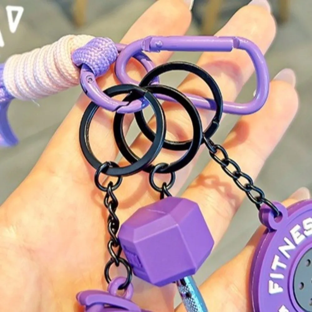 Llavero desmontable Fitness con hebilla estilo simulación y mancuernas - imagen 2