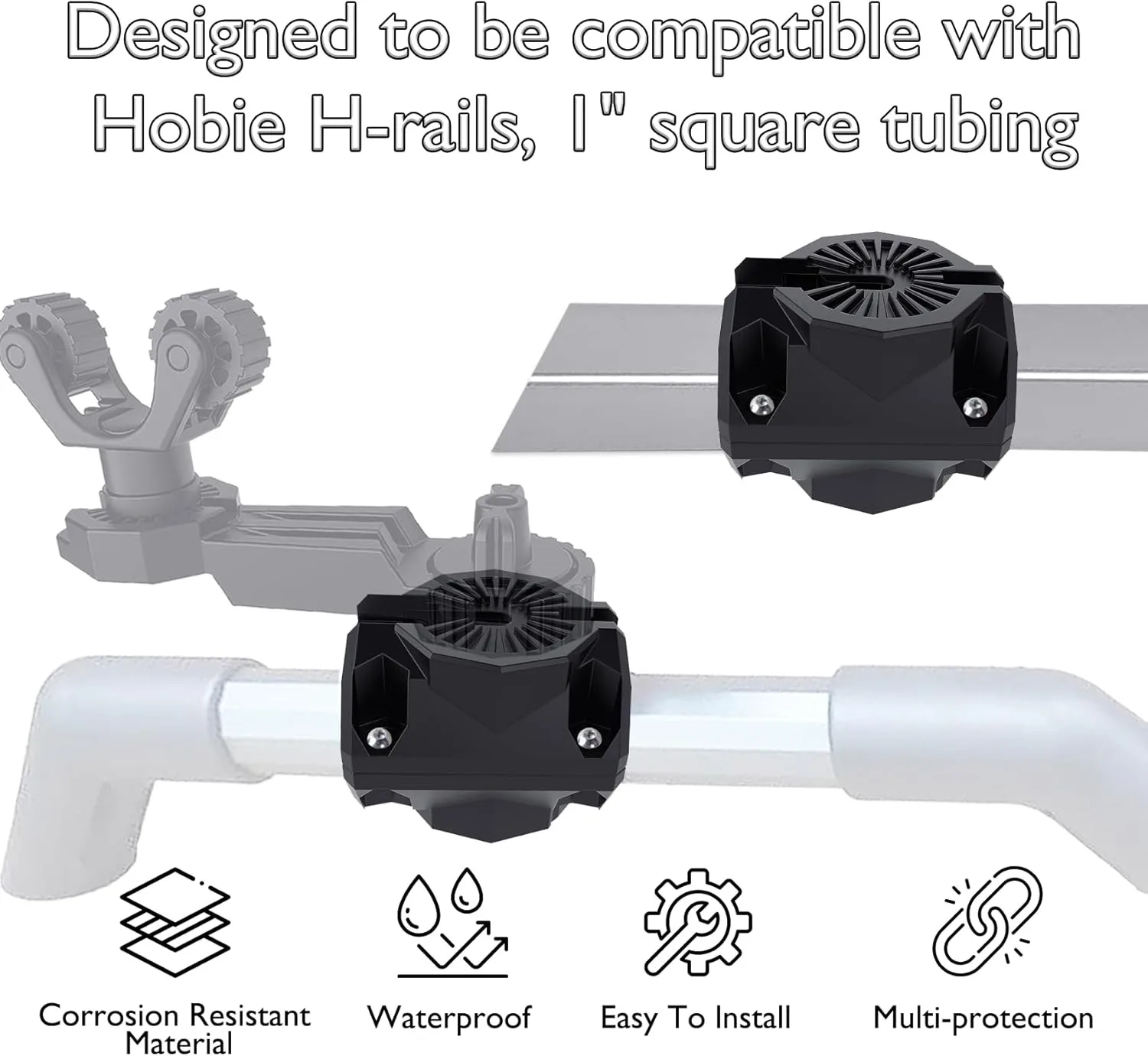 Detalle del adaptador con tornillos de acero inoxidable