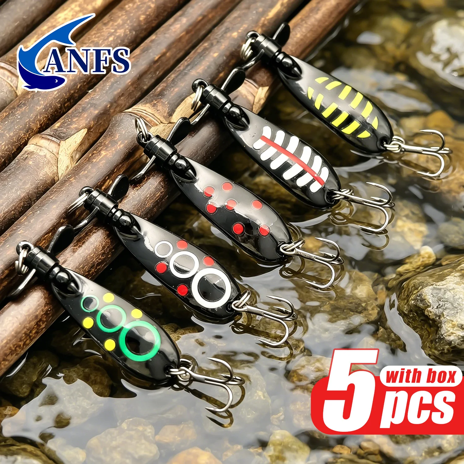 ANFS Señuelos de pesca artificiales de aleación de zinc – En caja - imagen 3