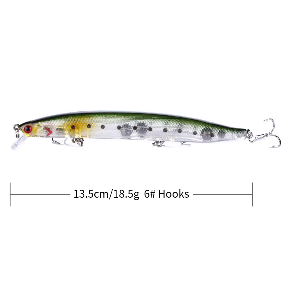 Jerkbait señuelo duro 13.5cm – Largo lance para lubina, lucio y mar - imagen 4