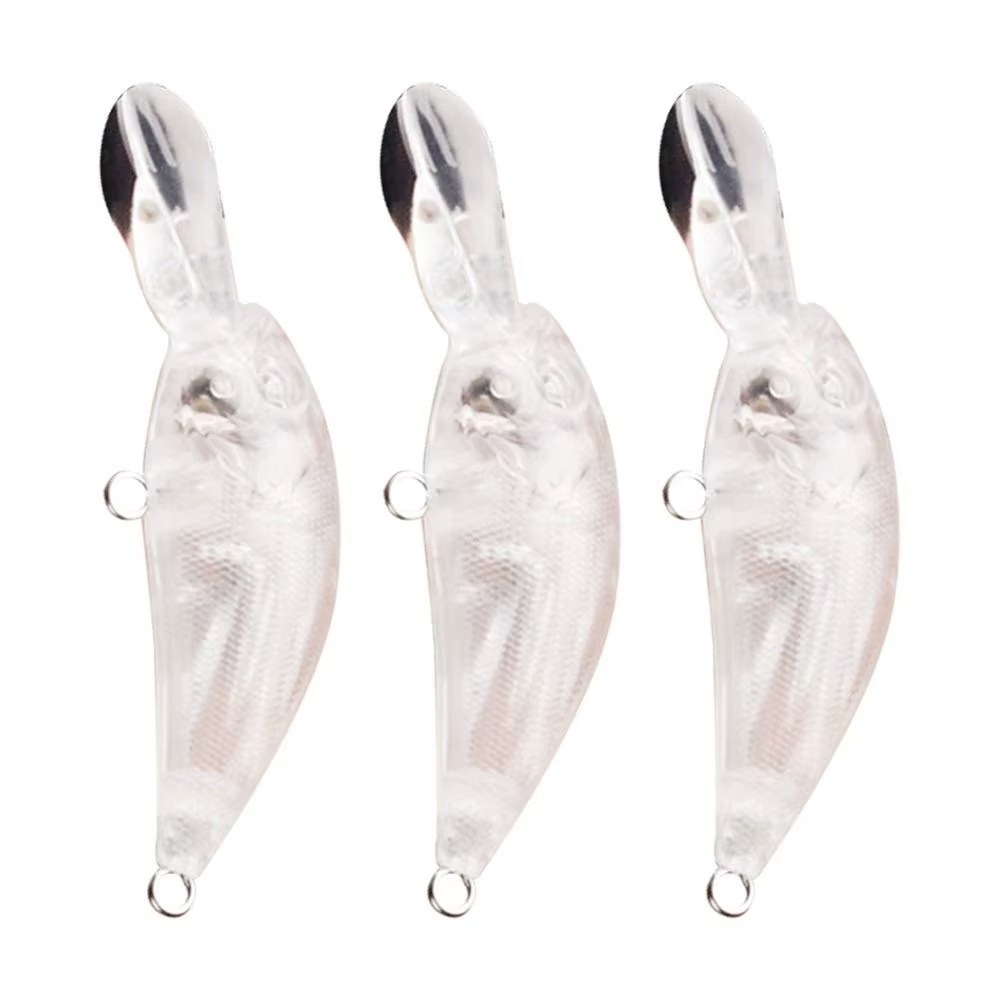 Señuelos minnow transparentes con sonajero – ABS sin pintar - imagen 4