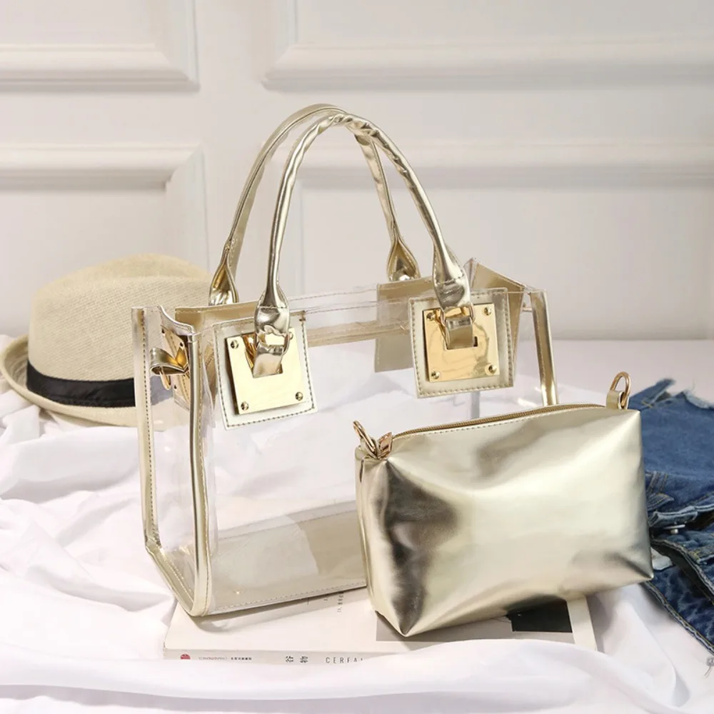 Bolso transparente PVC gran capacidad con correa ajustable para playa - imagen 5