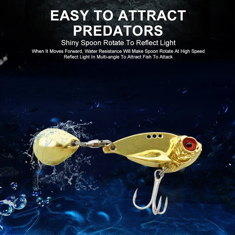 Cuchara giratoria metálica brillante para pesca – señuelo duro - imagen 3