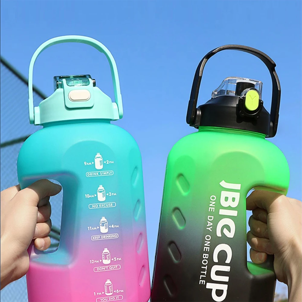 Botella agua gran capacidad con asa para pesca deportiva