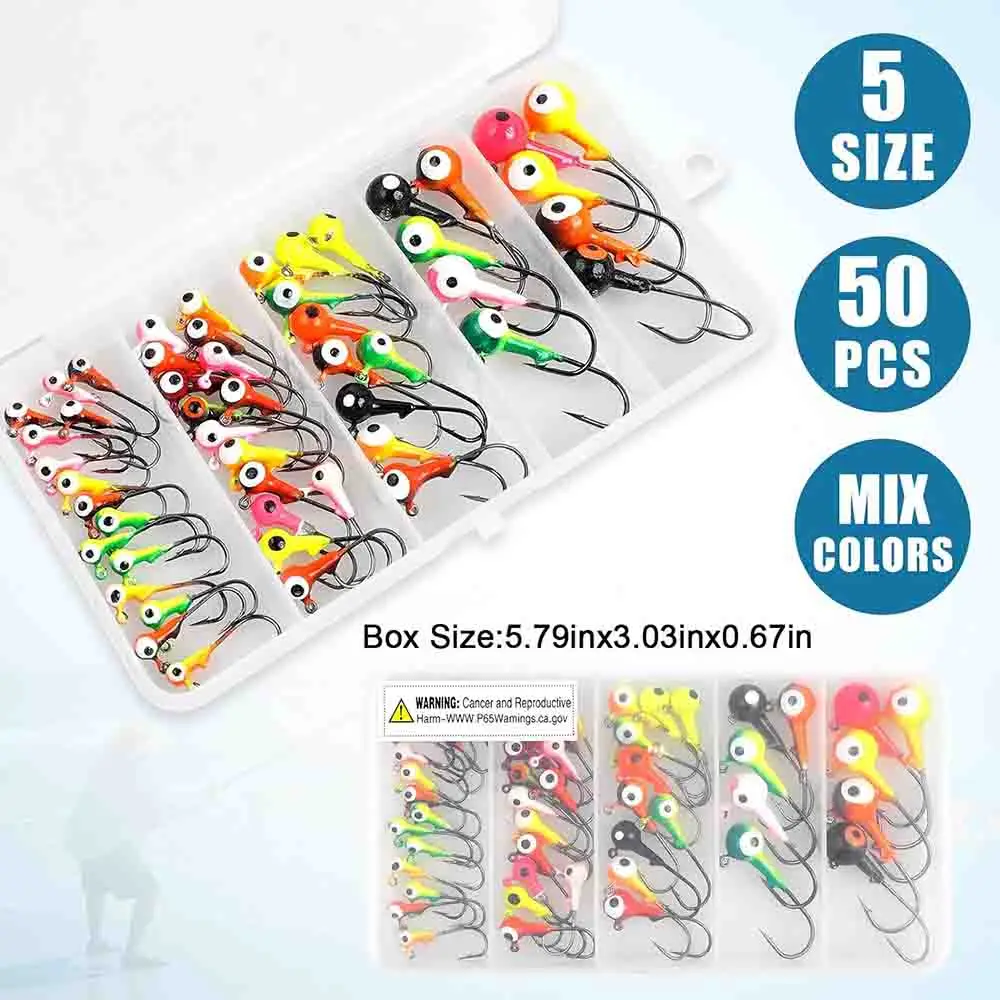 Pack de 50 anzuelos Jig Head Shaddock