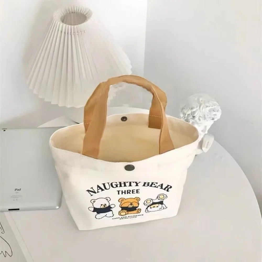 Bolsa de lona durazno con dibujos animados, mini bolso de mano - imagen 5