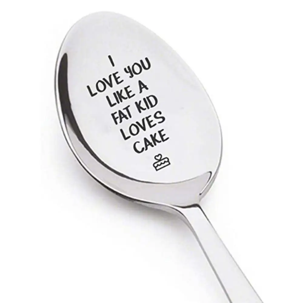 Cuchara grabada personalizada Llave del Amor para café y leche