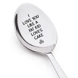 Cuchara grabada personalizada Llave del Amor para café y leche