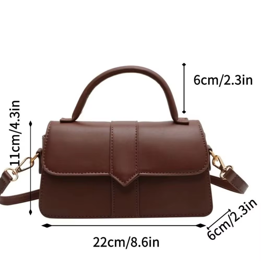 Bolso de hombro para mujer vintage de cuero PU cuadrado - imagen 5