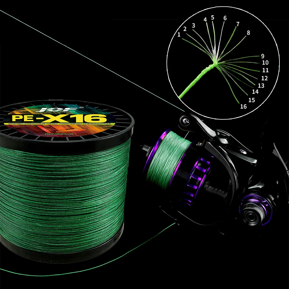 16X Línea Trenzada Multifilamento – Resistant pesca agua salada profesional