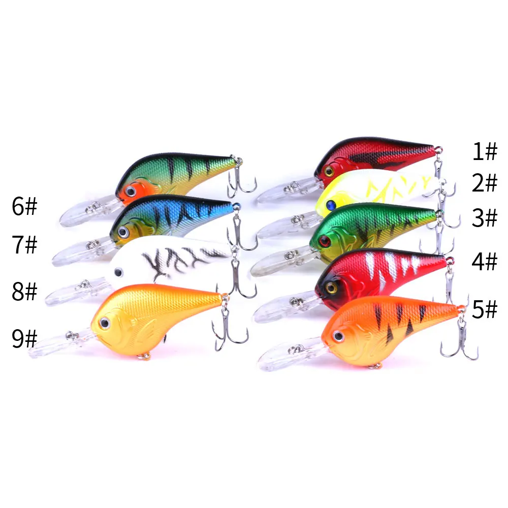 Señuelo wobbler de pesca profunda con anzuelos triples afilados