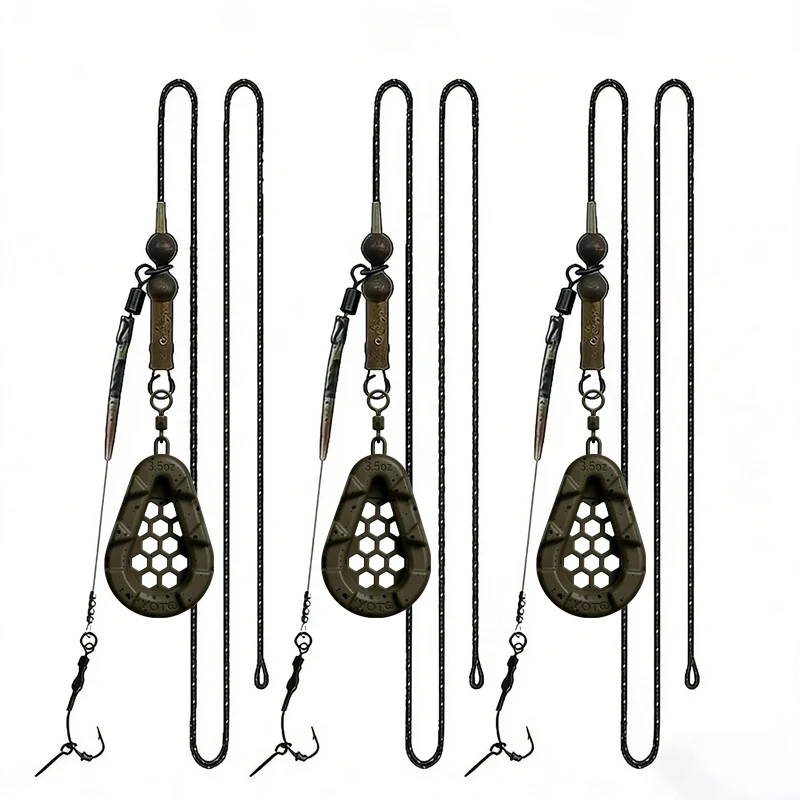 Anzuelos para montaje de cabello con plomos y esmerillones carpa