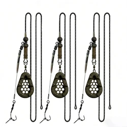 Anzuelos para montaje de cabello con plomos y esmerillones carpa