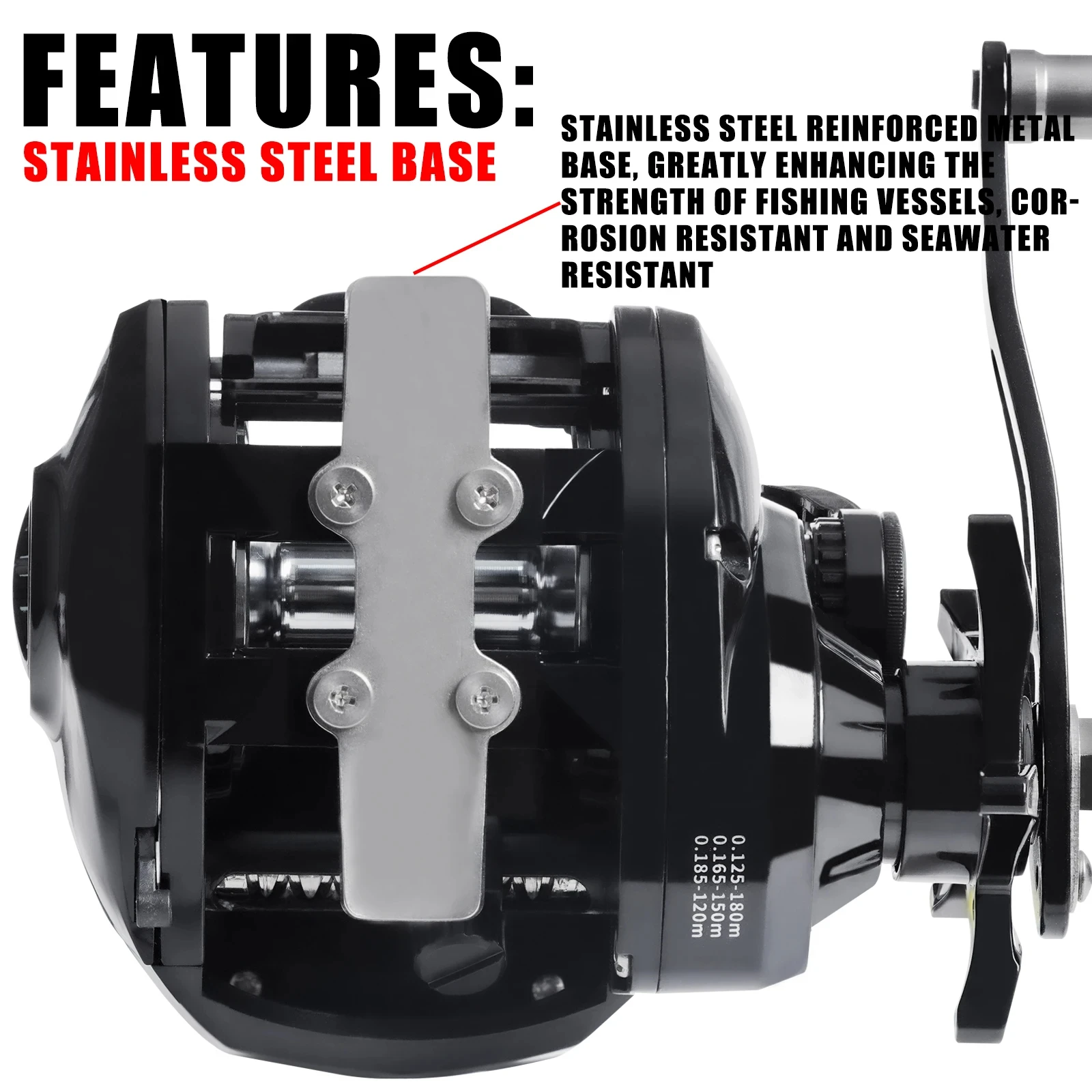 Carrete baitcasting electrónico para agua salada - Arrastre fuerte - imagen 2