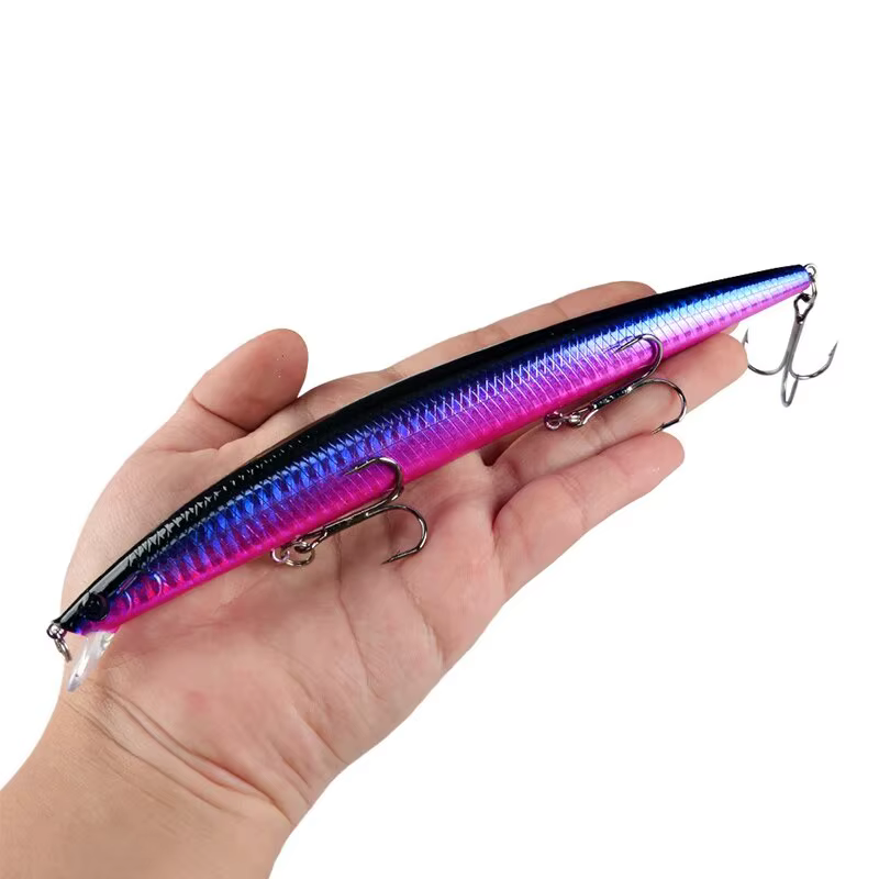 Señuelo Minnow con ojos 3D y acabado láser - Crankbait de mar colorido - imagen 5