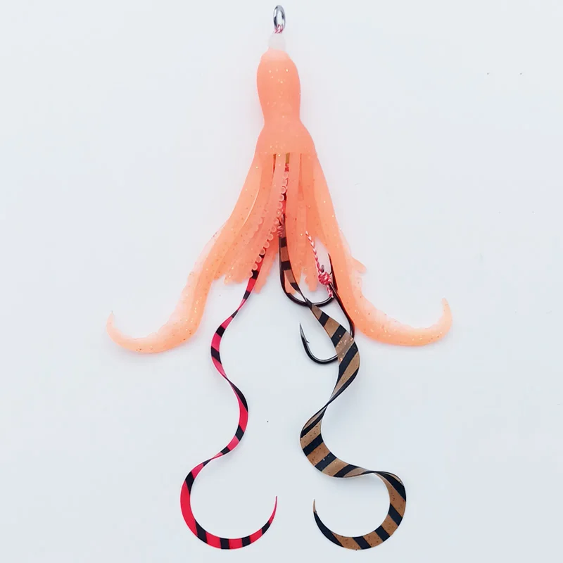 Pack de 5 faldas de silicona para jig head y pesca de mero y bacalao