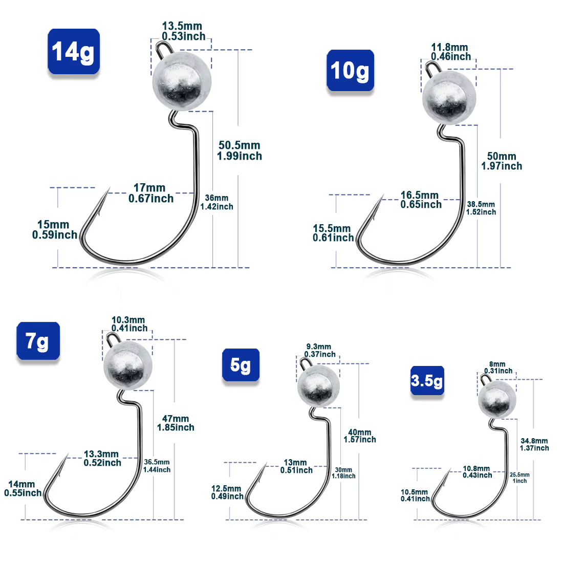 Anzuelos Jig Head EWG 9KM para pesca en agua salada - imagen 3