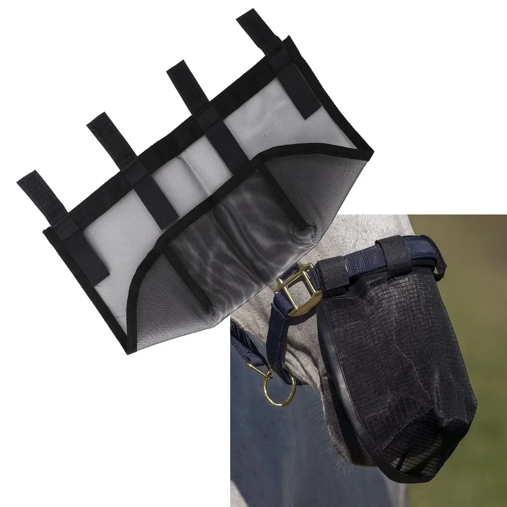 Máscara de malla para nariz caballo, ajustable, ligera y portátil - imagen 4