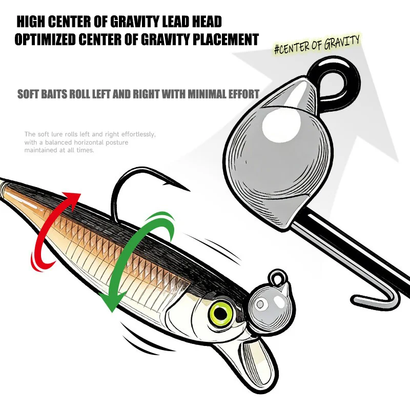 Anzuelos Jig Head Mustad Wobble con púas Midosto para lubina - imagen 4