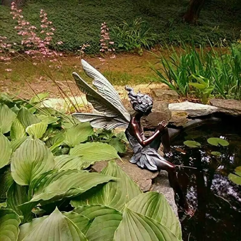 Estatua de jardín Hada Flautista Resina - imagen 5
