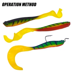 Vinilos cola larga flexibles y realistas para pesca de lubina