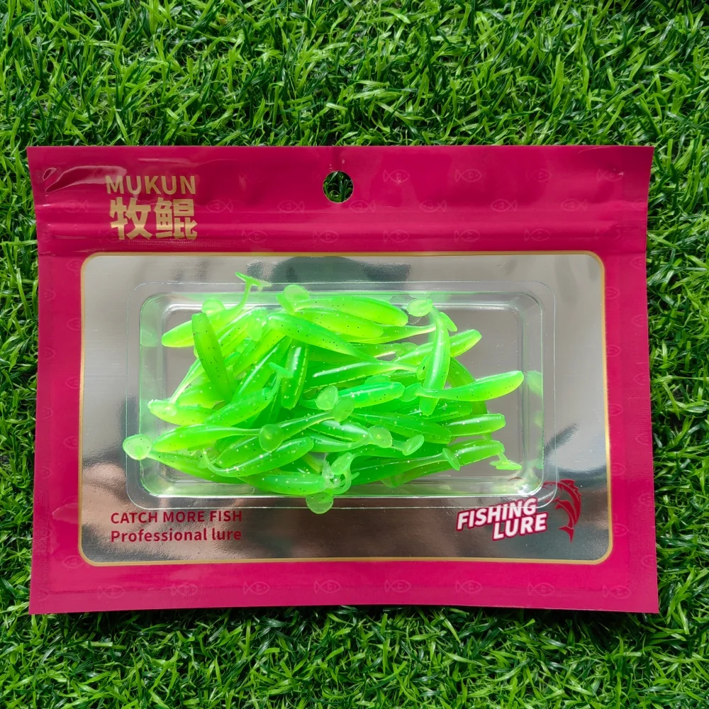 Señuelos de vinilo MUKUN gusano cola en T para pesca micro - imagen 3