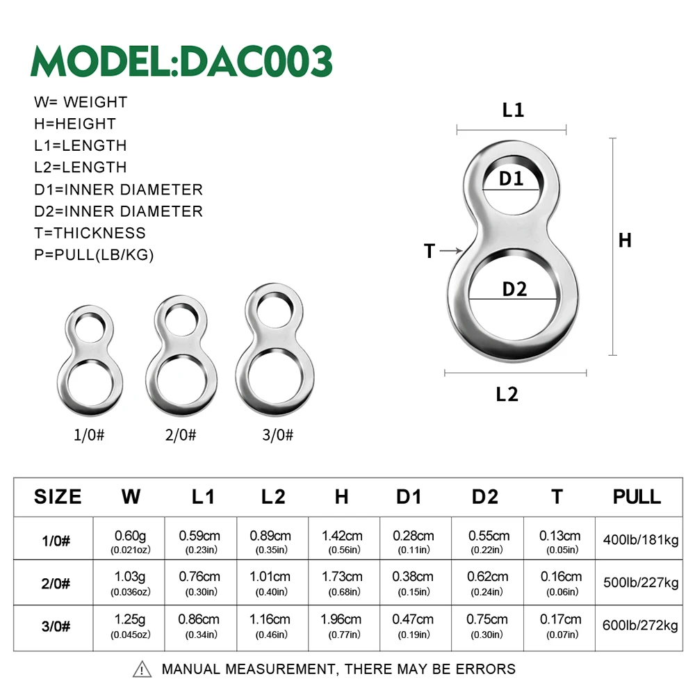 PROBEROS Clips de pesca con forma de 8 en acero inoxidable - imagen 3