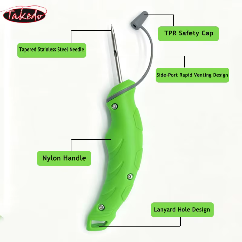 Desgasificador Fizz TAKEDO Acero Inoxidable – Aguja para Pesca Profunda - imagen 4