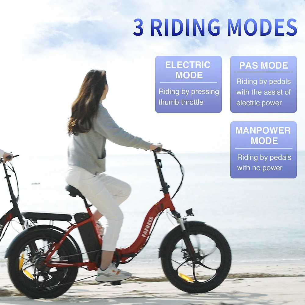FAFREES F20 Bicicleta Eléctrica Neumático Ancho Frenos de Disco - imagen 3