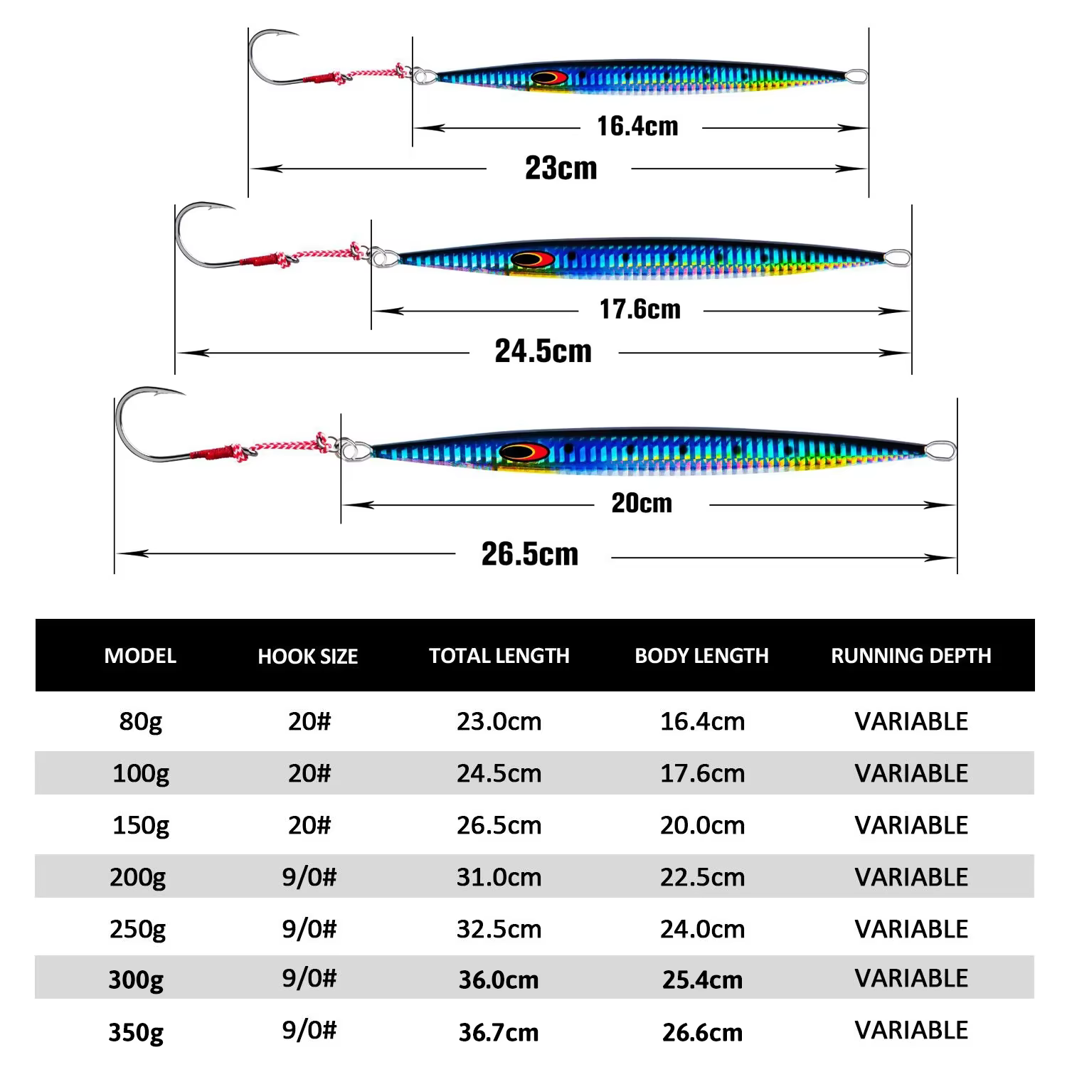 Señuelo Jig Luminoso Metálico Goture – Para Pesca Marina - imagen 4
