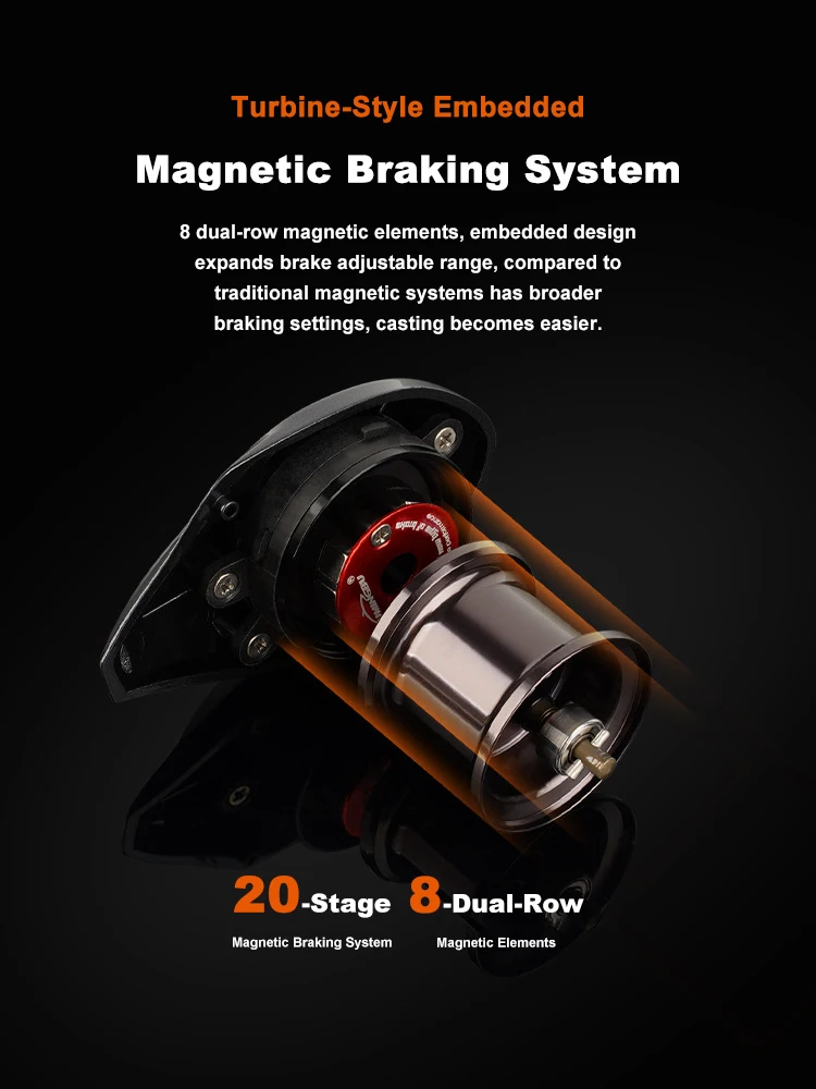Carrete Baitcaster micro FeatherLight trucha carbono – freno magnético - imagen 3