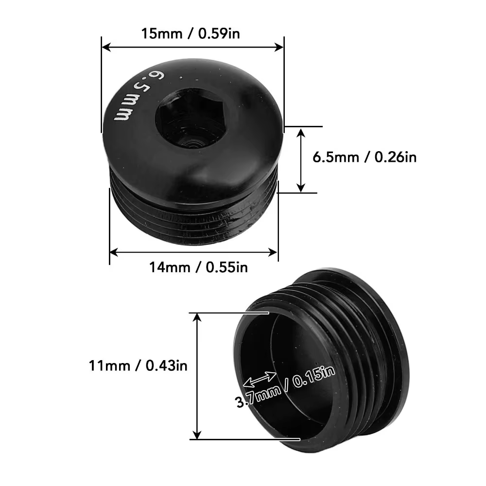 Tapas antipolvo para pedales bicicleta aluminio M14 con llave - imagen 4