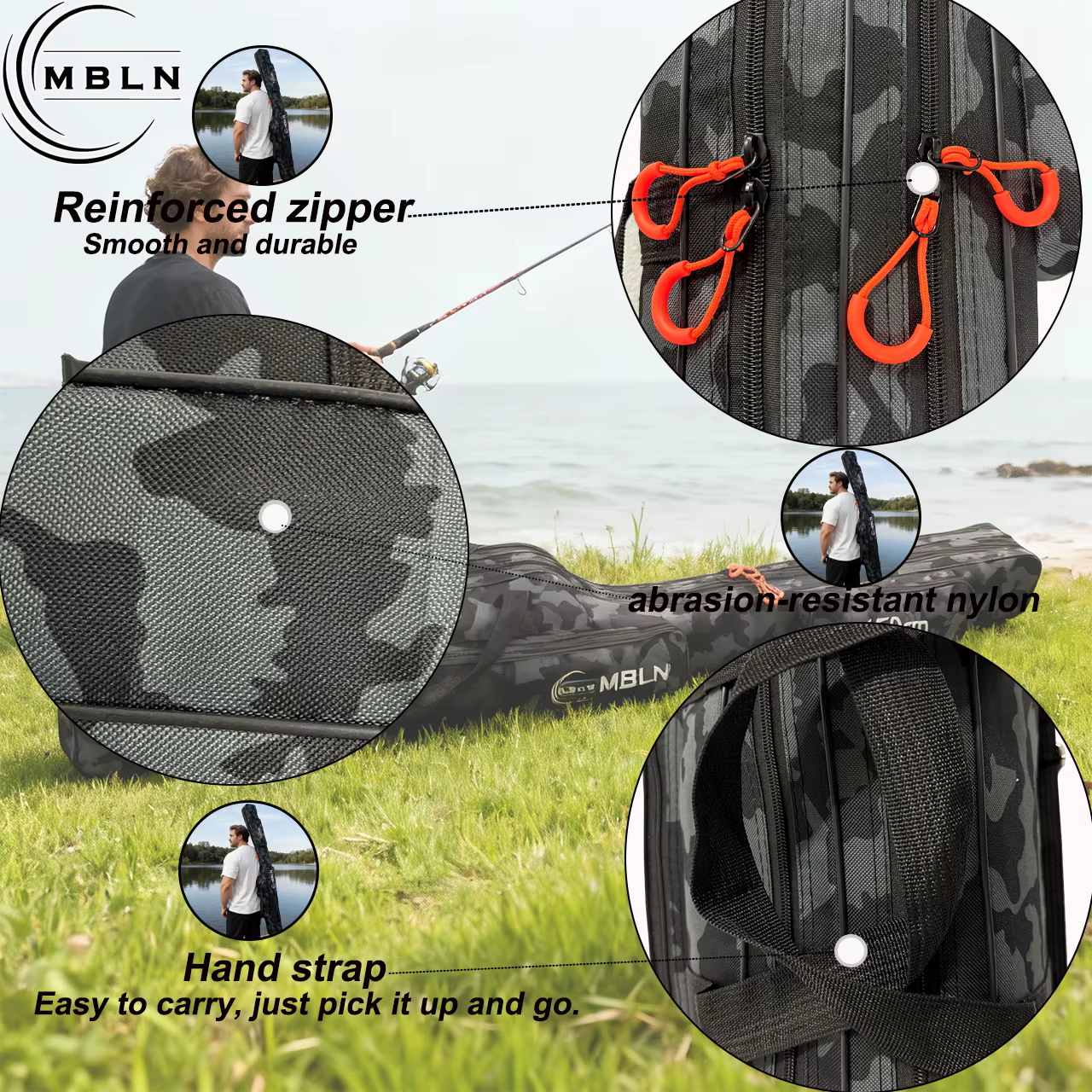 Bolsa de Pesca MBLN Plegable – Porta Cañas 1,5 m Doble Capa - imagen 2